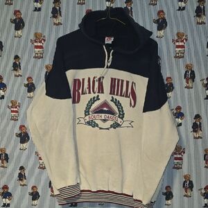 Vintage 90's Black Hills South Dakota Graphic Hoodie Sweatshirt Rugged Sweats XL